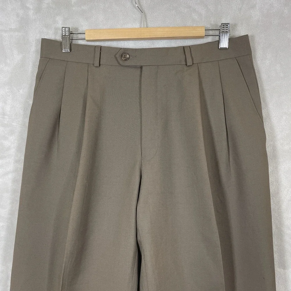 Vtg 80s Ralph Lauren Double Pleated Slacks Pants Men 34x30 Cuff Wool Flowy Chaps